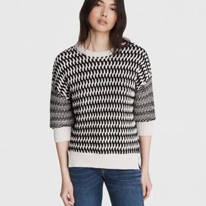 Rag and Bone Quinn Crew - Black Multi, XXS, NWT